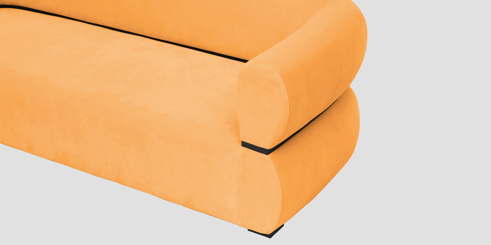 Kula Velvet 2 Seater Sofa In Tangerine Orange Colour