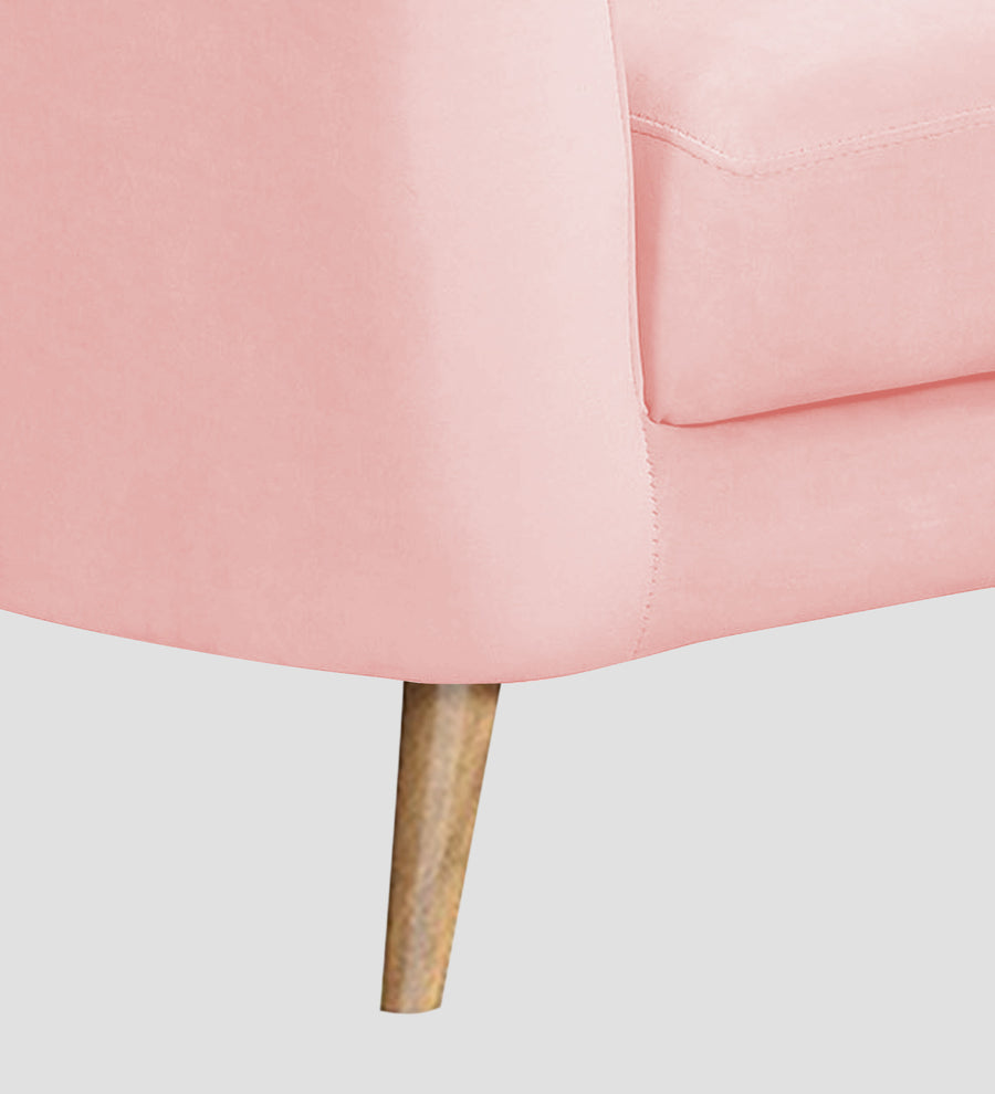 Kaylee Velvet 1 Seater Sofa In Millennial Pink Colour - Febonic Living