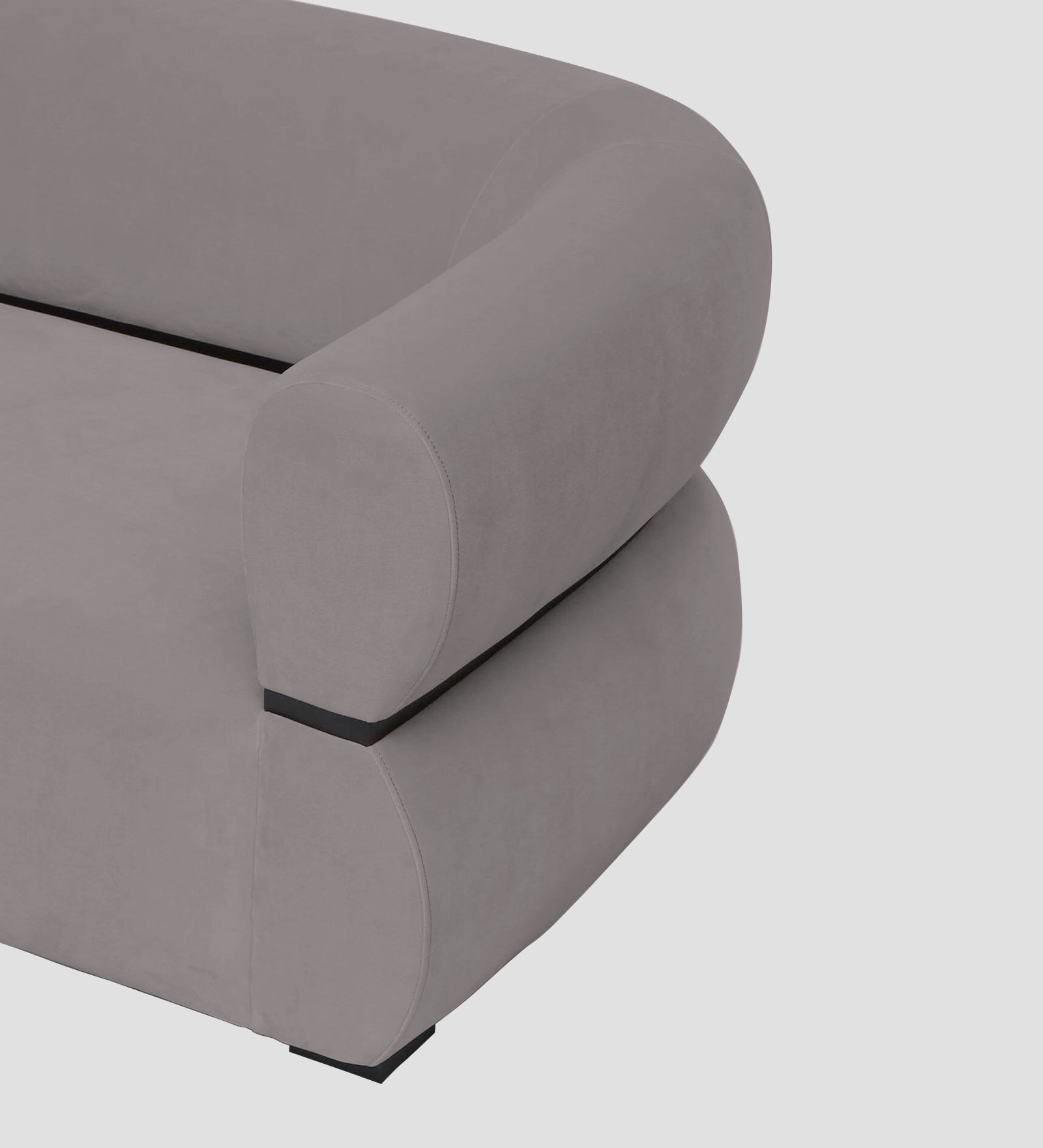 Kula Velvet 1 Seater Sofa In Pearl Grey Colour