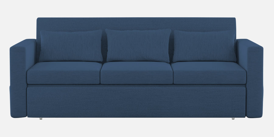 River Fabric 3 Seater Pull Out Sofa Cum Bed In Light Blue Colour - Febonic Living