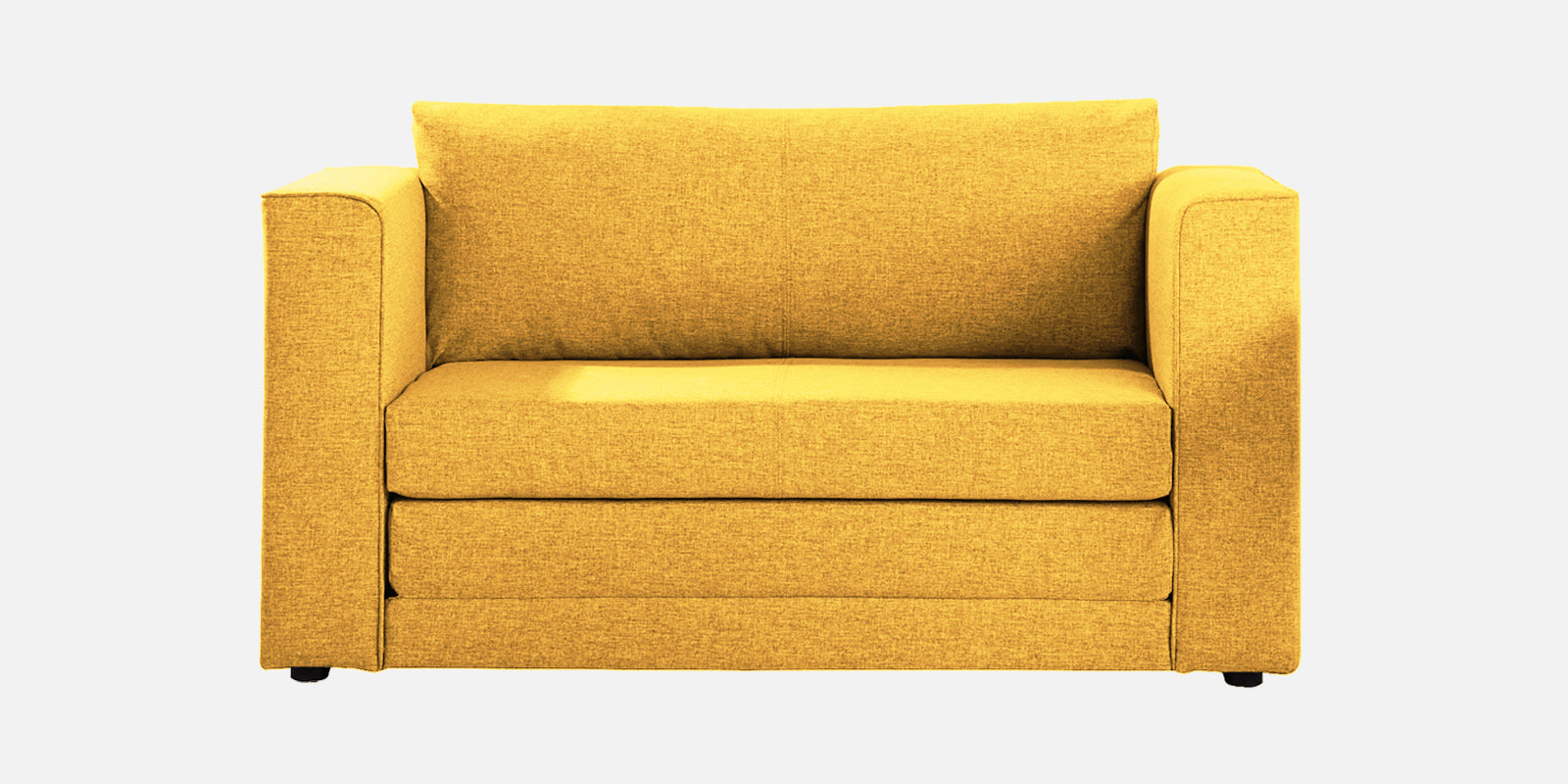 Kenia Fabric 2 Seater Convertible Sofa Cum Bed in Bold Yellow Colour