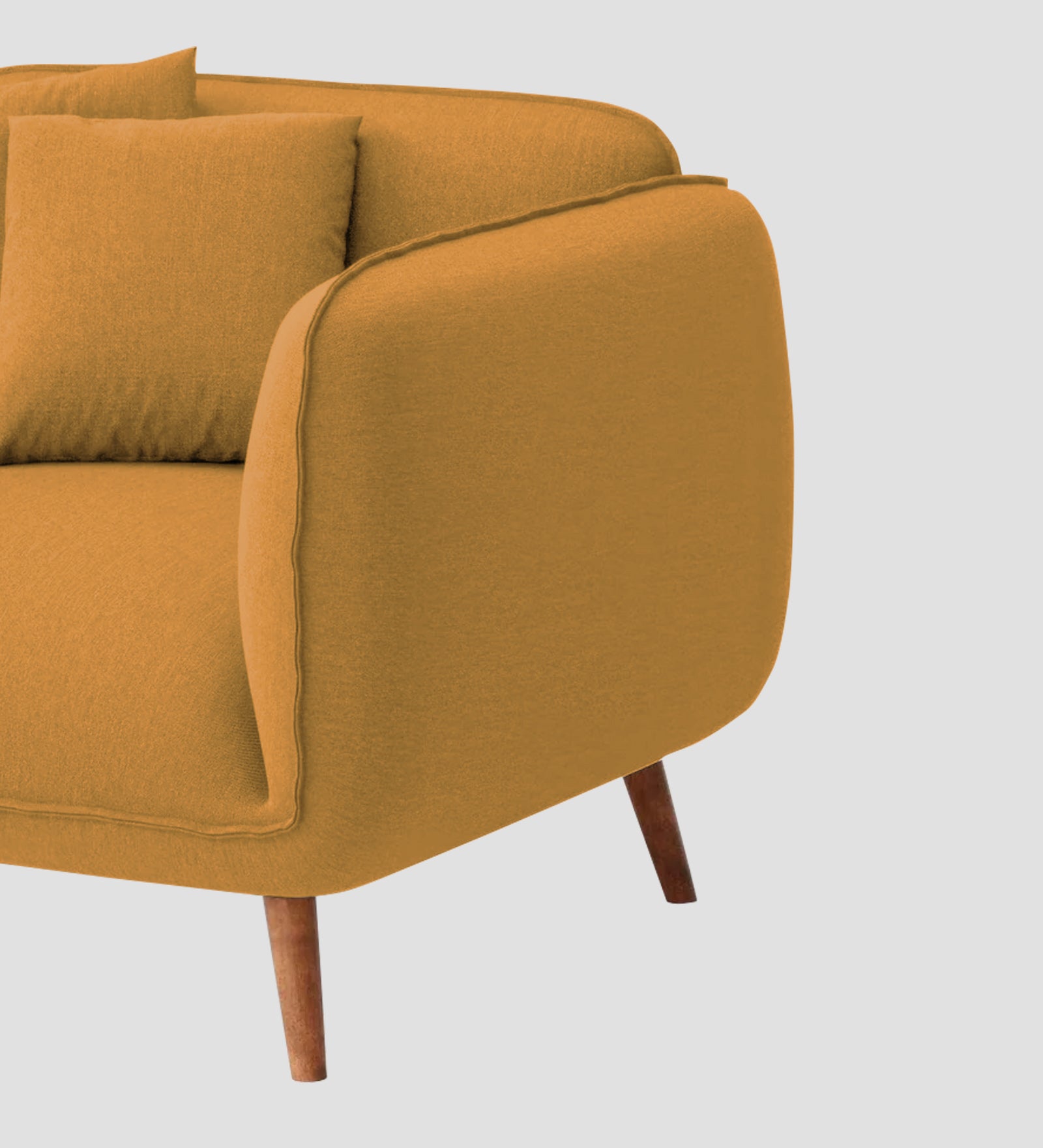 Zia Fabric 1 Seater Sofa In  Corn Yellow Colour - Febonic Living