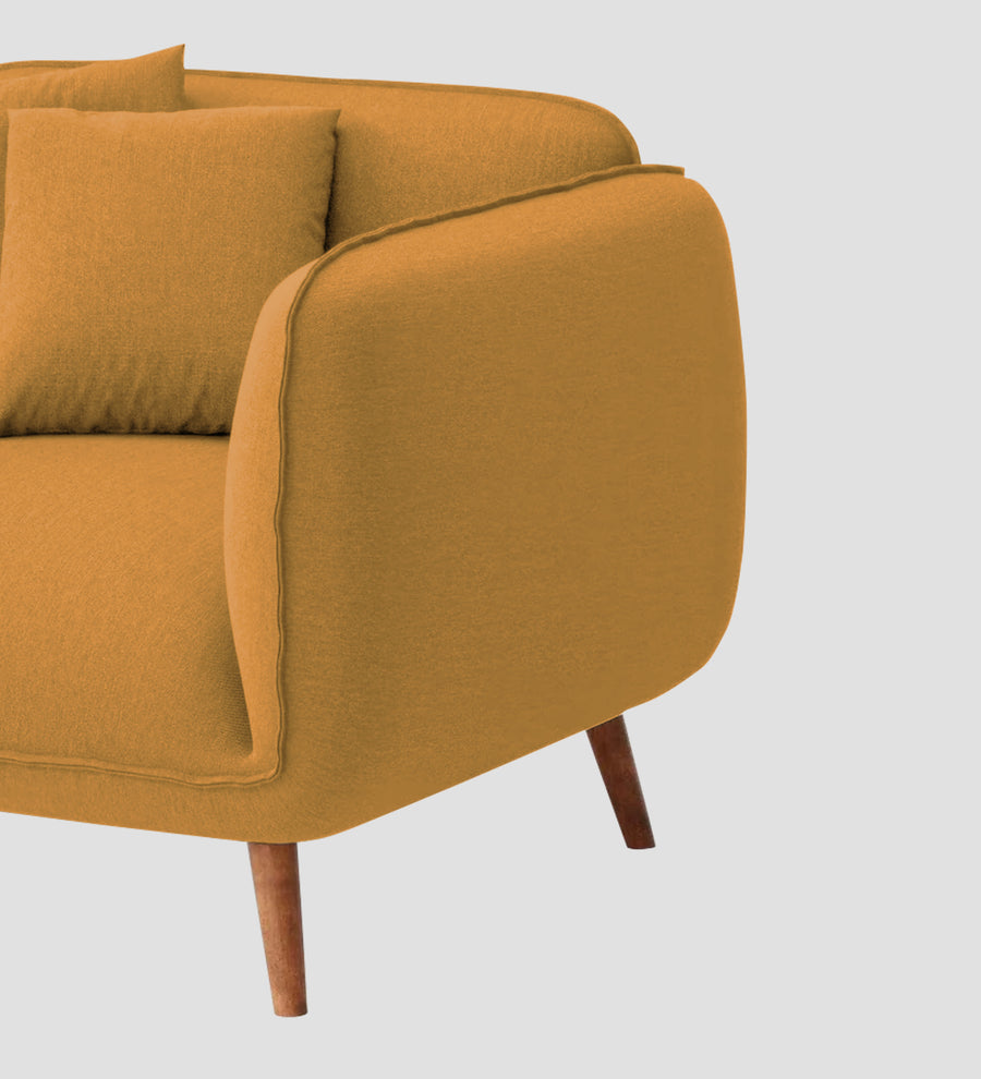 Zia Fabric 1 Seater Sofa In Corn Yellow Colour - Febonic Living