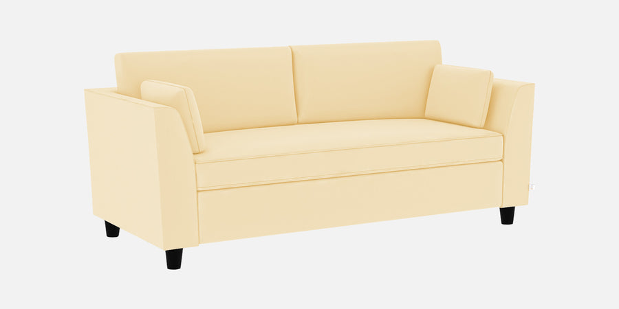 Bristo Velvet 3 Seater Sofa In Sandy Beige Colour With Storage - Febonic Living