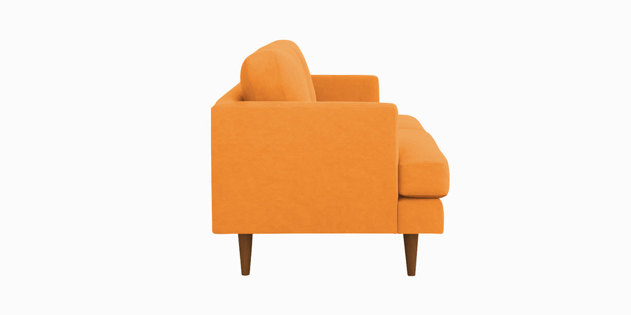 Motra Velvet 2 Seater Sofa In Tangerine Orange Colour - Febonic Living