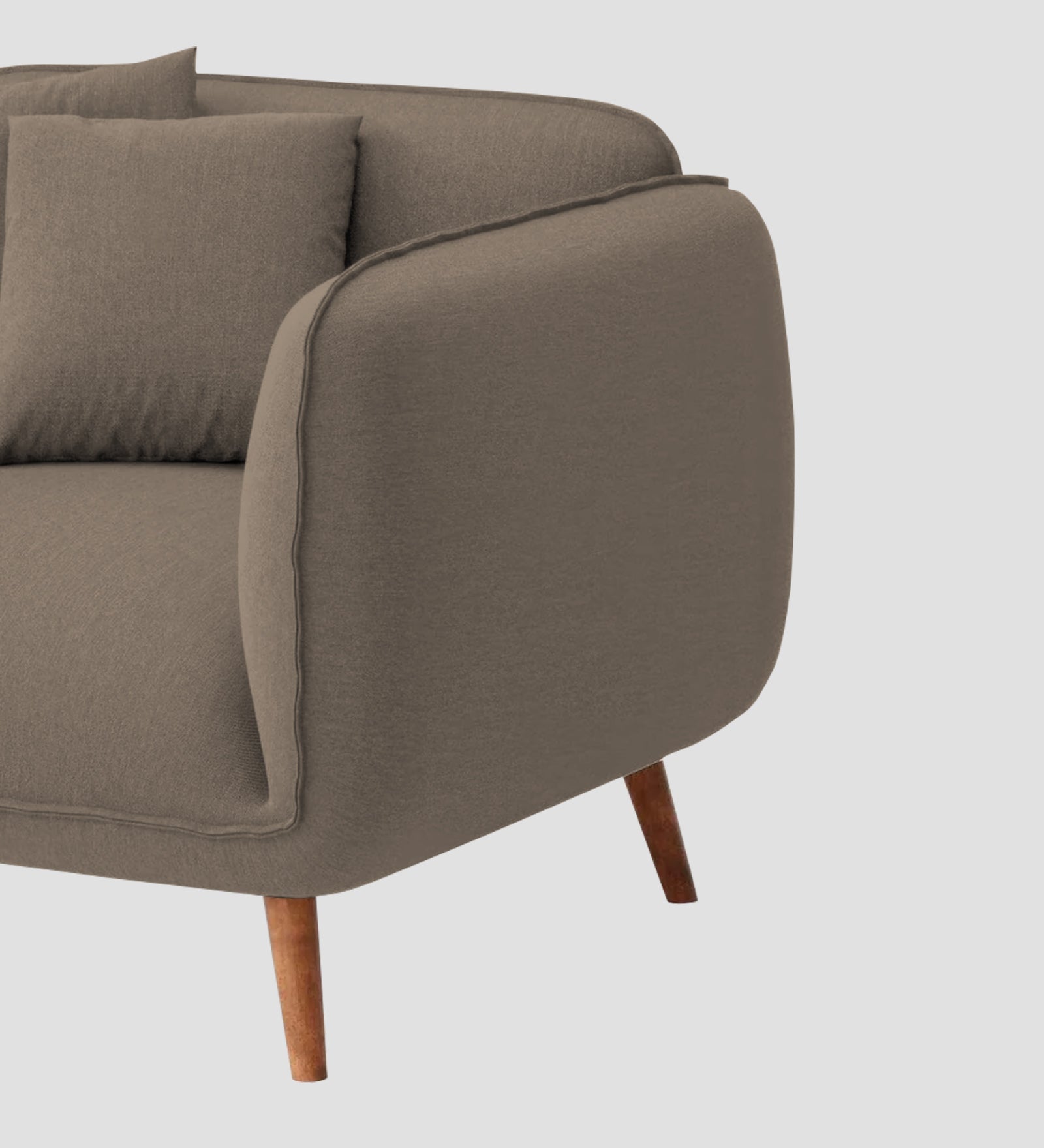 Zia Fabric 1 Seater Sofa In Hazel Beige Colour