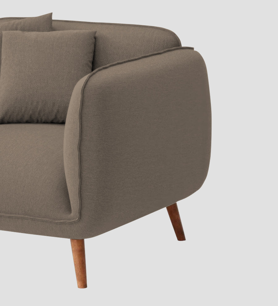 Zia Fabric 1 Seater Sofa In Hazel Beige Colour - Febonic Living