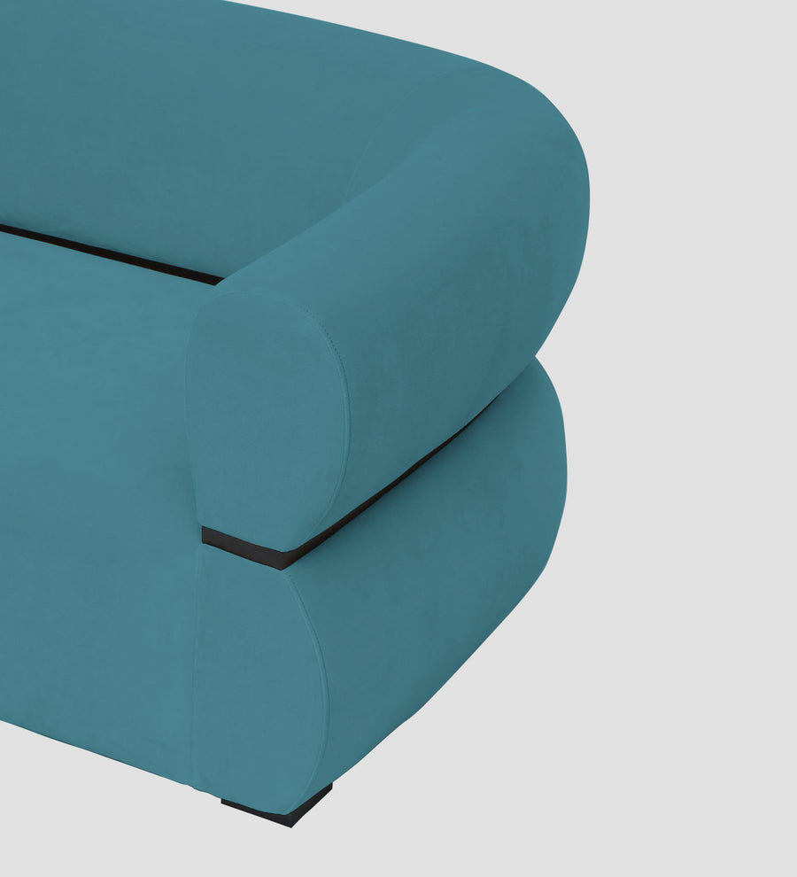 Kula Velvet 1 Seater Sofa In Aqua Blue Colour - Febonic Living