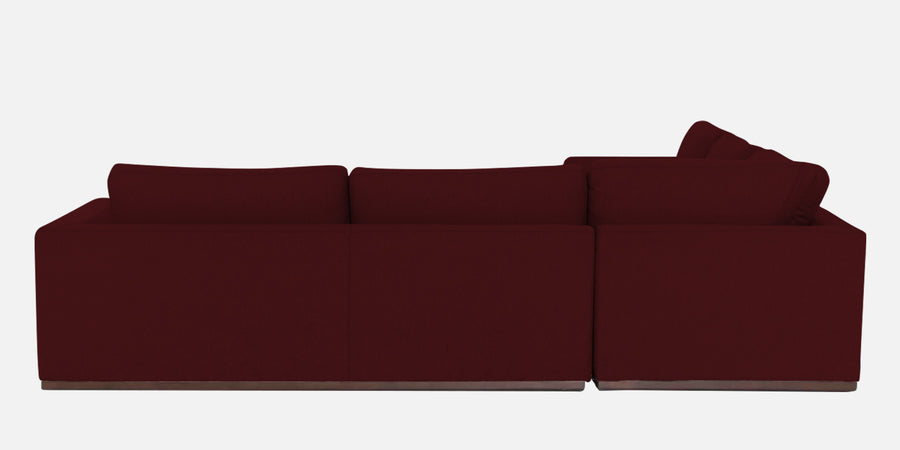 Freedom Velvet 6 Seater Rhs Corner Sofa In Dark Maroon Colour With Ottoman - Febonic Living