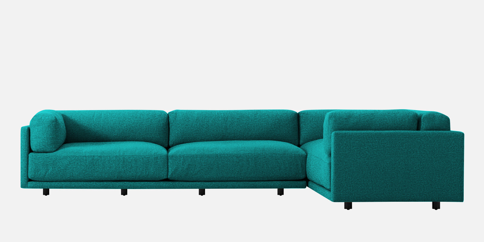 Nixon Fabric 6 Seater LHS Sectional Sofa In Sea Green Colour