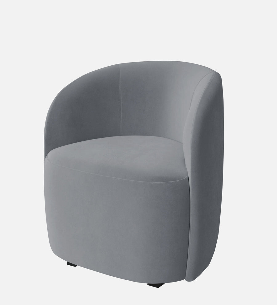 Lucky Velvet Lounge Chair In Pubble Grey Colour - Febonic Living