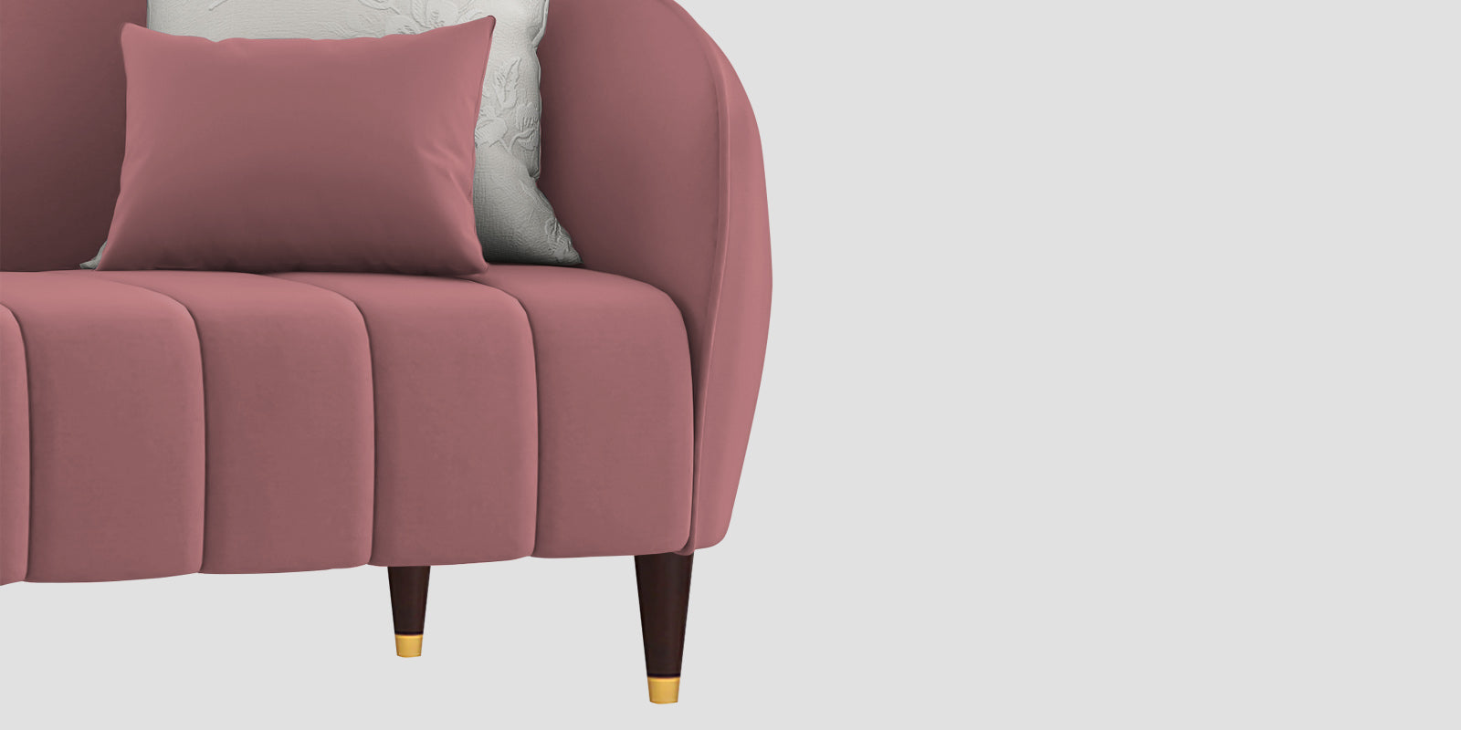 Hairo Velvet 2 Seater Sofa In Rose Pink Colour - Febonic Living