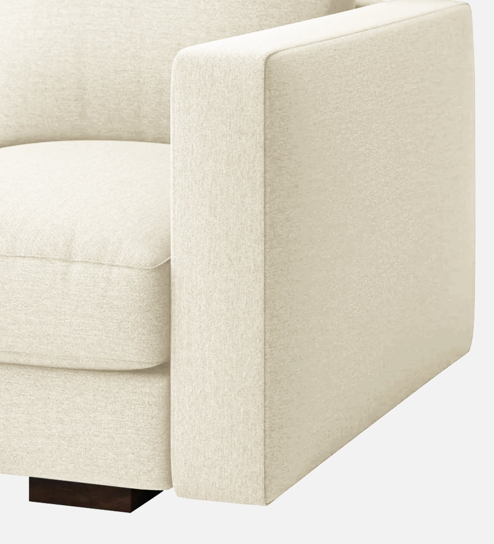 Messy Fabric 1 Seater Sofa in Ivory Cream Colour