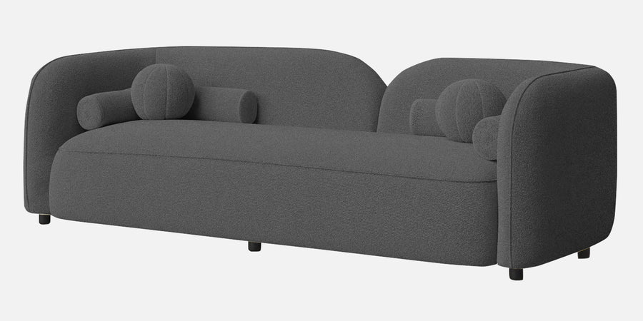 Corny Boucle Fabric 3 Seater Sofa In Lava Grey Colour - Febonic Living