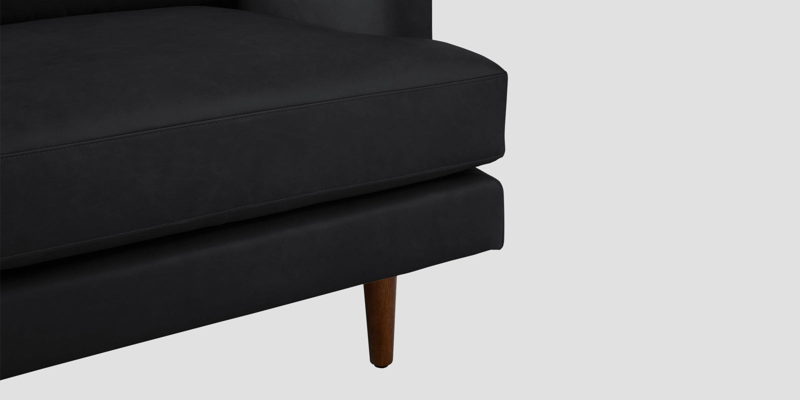 Sterio Leatherette 3 Seater Sofa in Light Black Colour
