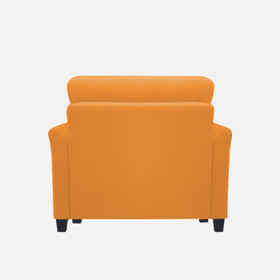 Daroo Velvet 1 Seater Sofa In Tangerine Orange Colour - Febonic Living