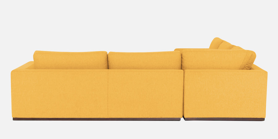Freedom Velvet 6 Seater Rhs Corner Sofa In Turmeric Yellow Colour With Ottoman - Febonic Living