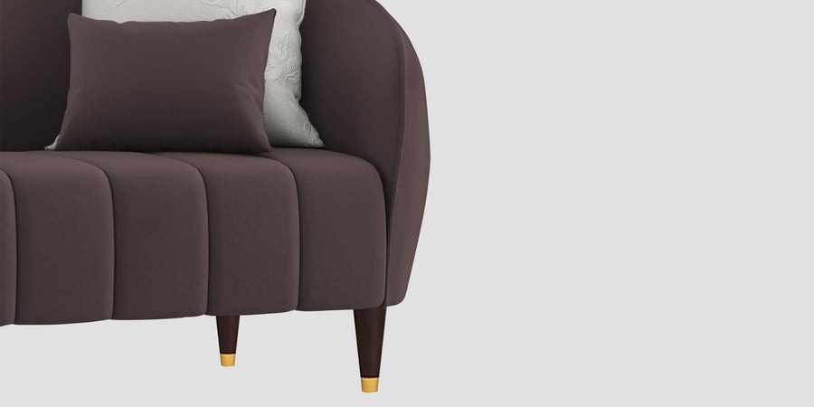 Hairo Velvet 3 Seater Sofa In Mocha Brown Colour - Febonic Living