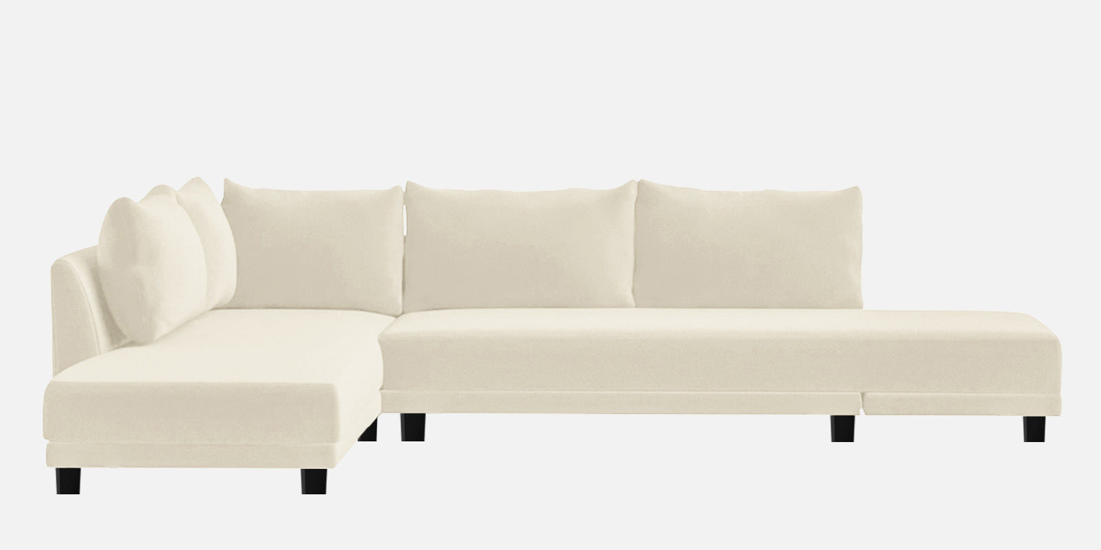 Ira Fabric RHS 6 Seater Sofa Cum Bed In Ivory Cream Colour