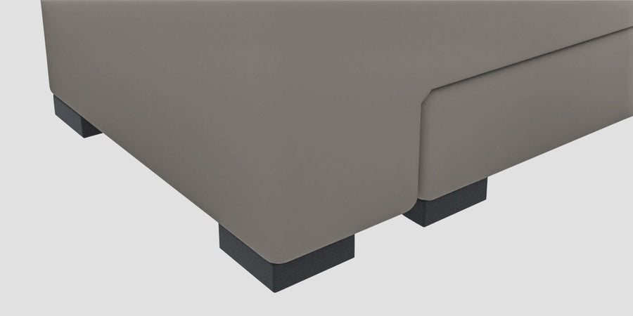 Corby Velvet Lhs 6 Seater Convertible Sofa Cum Bed In Echo Grey Colour - Febonic Living