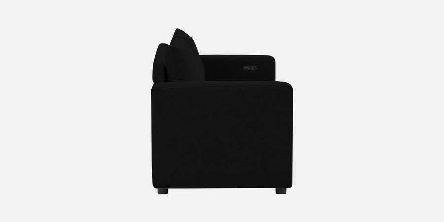 Roman Fabric 3 Seater Foldable Sofa Cum Bed In Zed Black Colour With Usb Port - Febonic Living