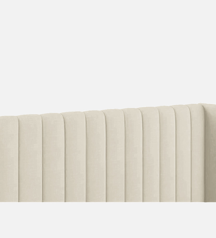 Colina Fabric Upholstered King Size Bed In Ivory Cream Colour With Box Storage - Febonic Living