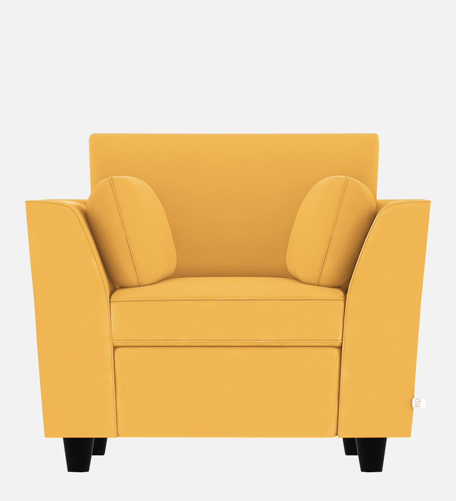 Bristo Velvet 1 Seater Sofa In Turmeric Yellow Colour With Storage - Febonic Living