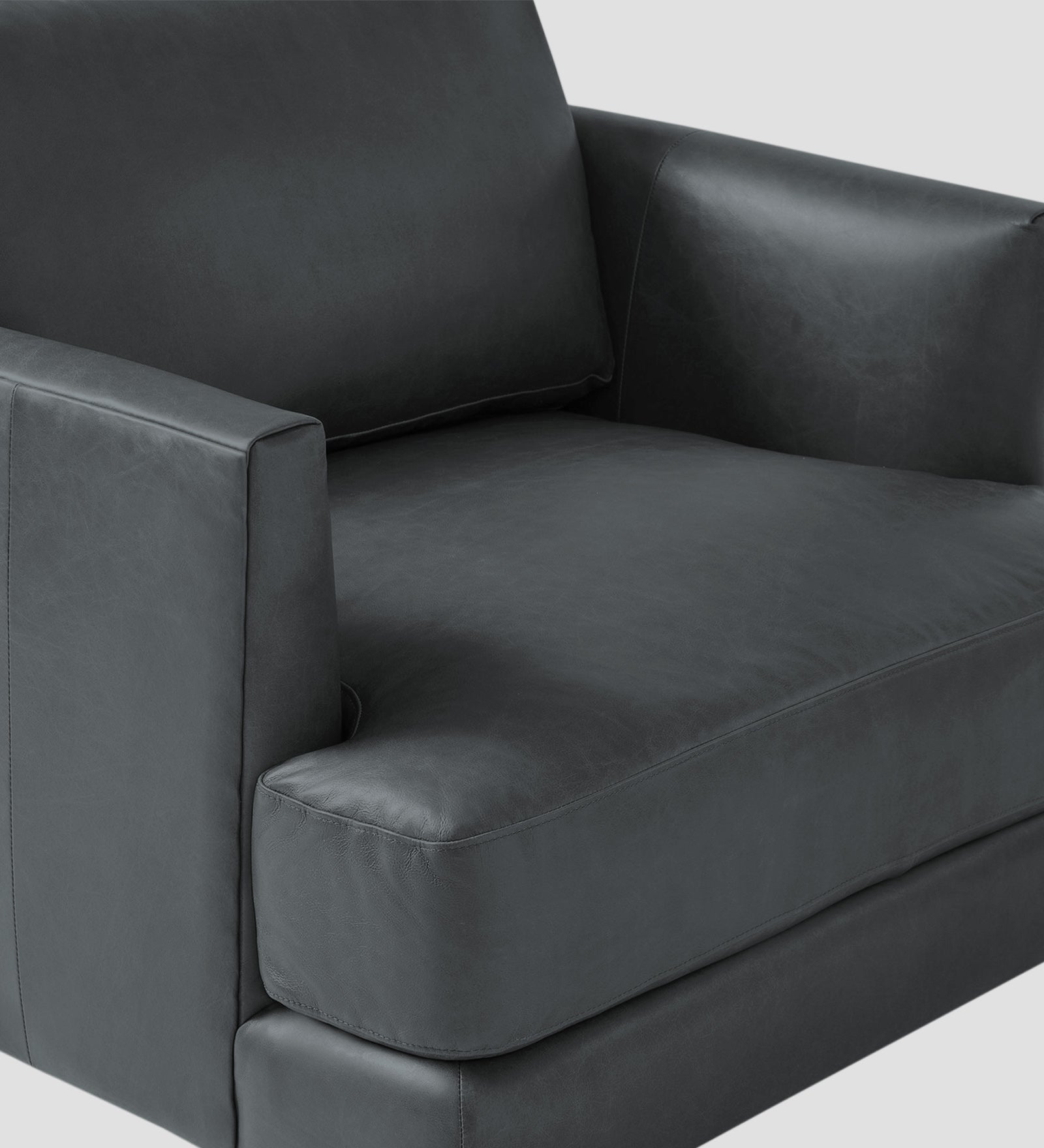 Sterio Leatherette 1 Seater Sofa In  Pepper Grey Colour - Febonic Living