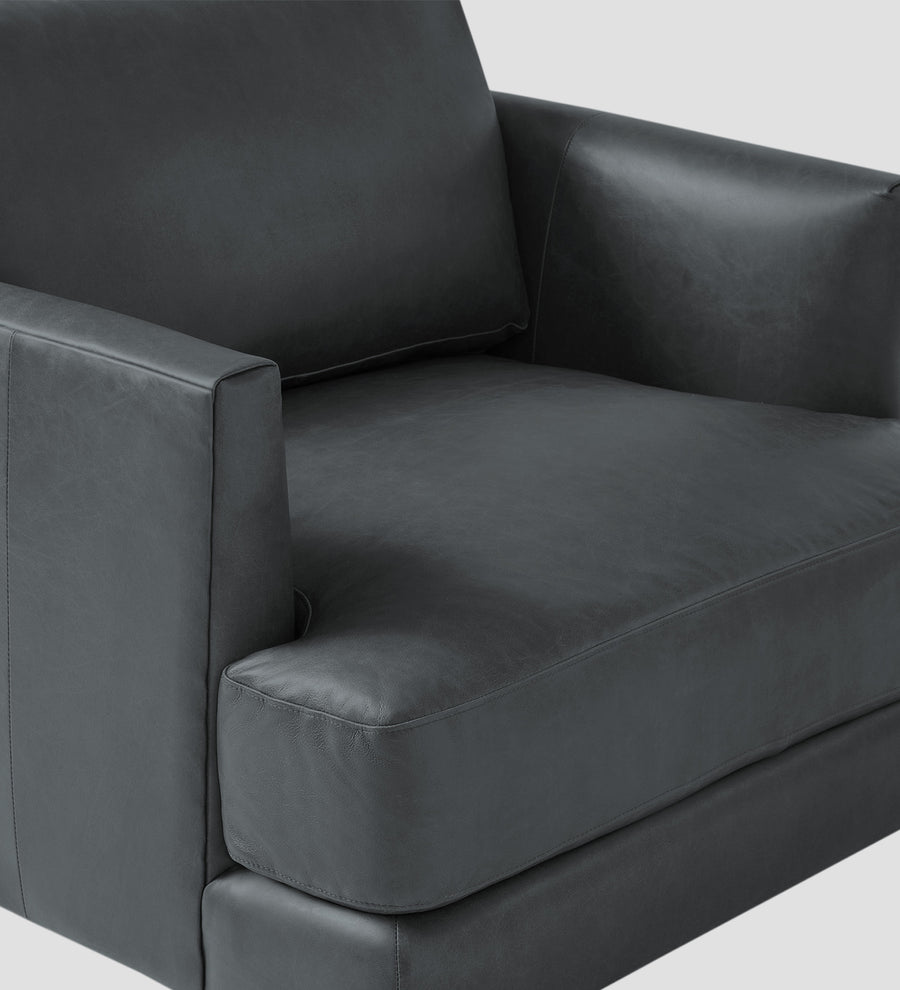 Sterio Leatherette 1 Seater Sofa In Pepper Grey Colour - Febonic Living