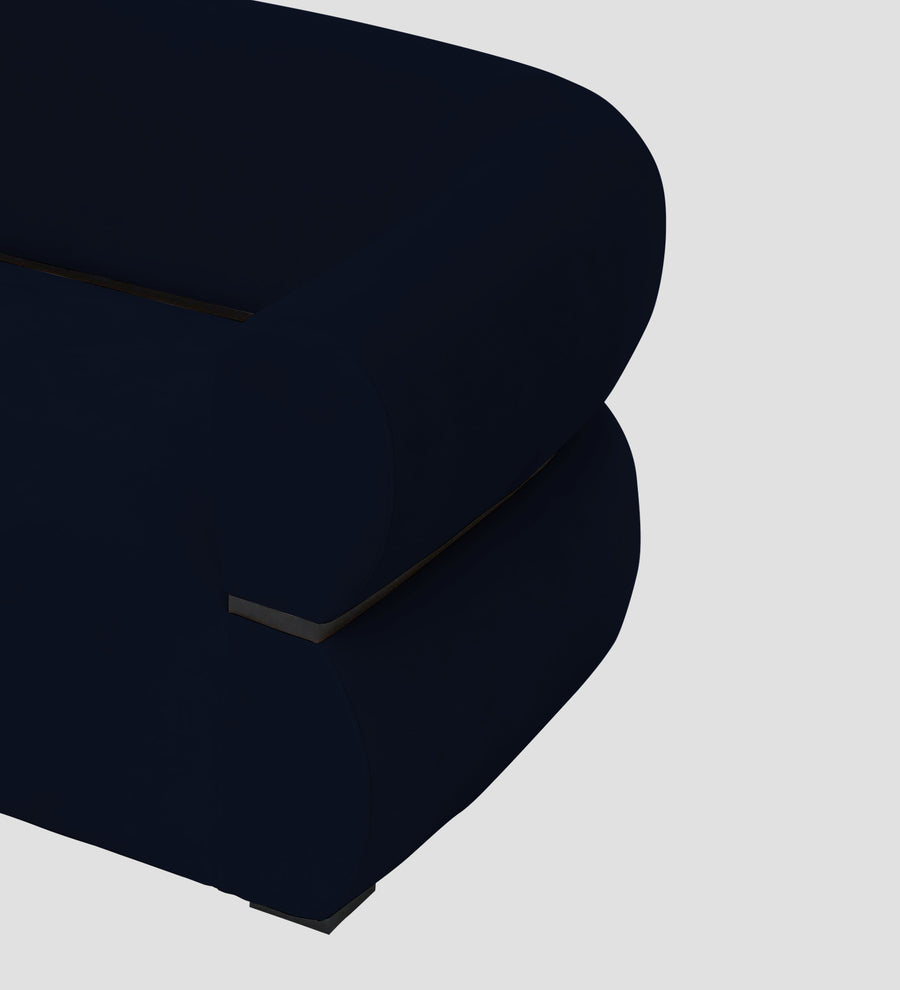 Kula Velvet 1 Seater Sofa In Dark Blue Colour - Febonic Living