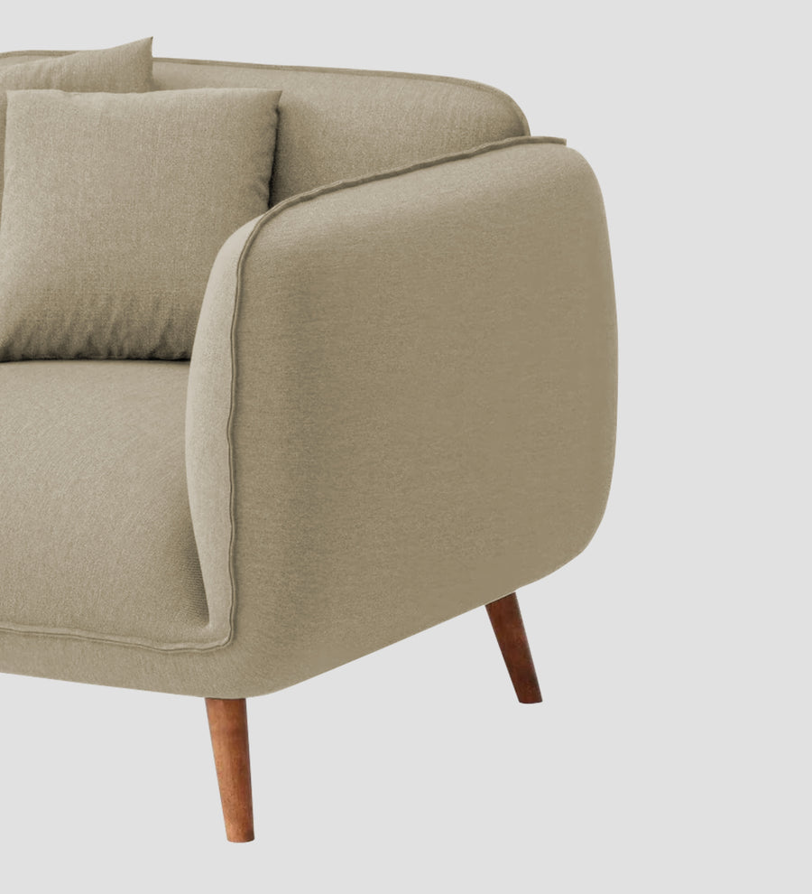 Zia Fabric 1 Seater Sofa In Honey Beige Colour - Febonic Living