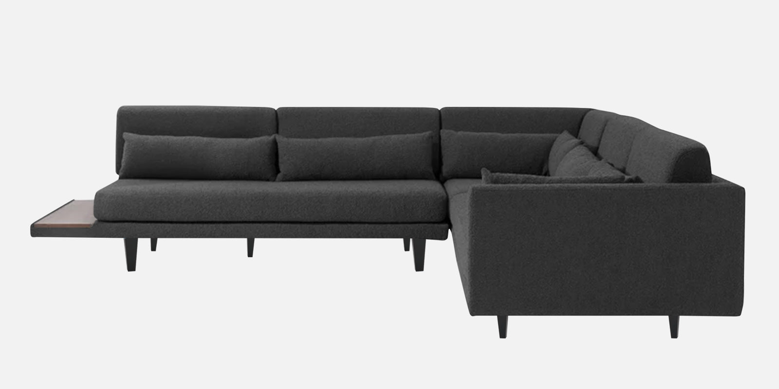 Malta Fabric 6 Seater RHS Sectional Sofa In Charcoal grey Colour