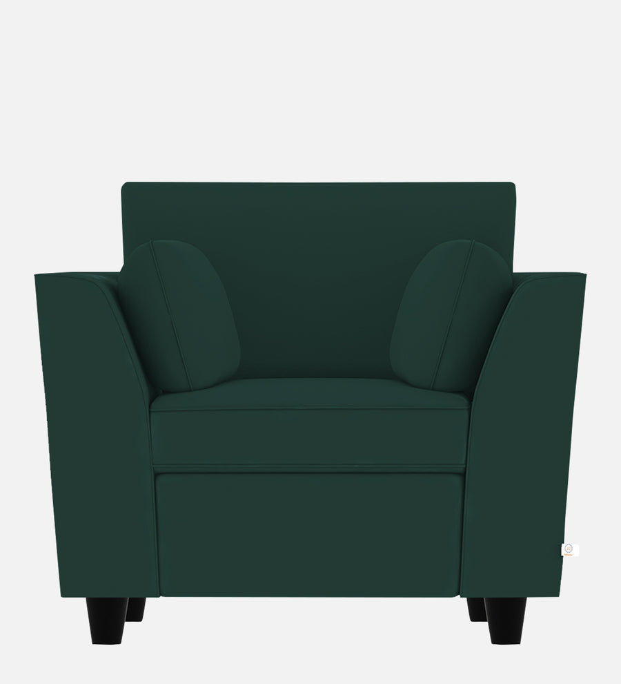 Bristo Velvet 1 Seater Sofa In Forest Green Colour With Storage - Febonic Living