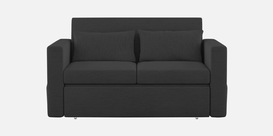 River Fabric 2 Seater Pull Out Sofa Cum Bed In Charcoal Grey Colour - Febonic Living