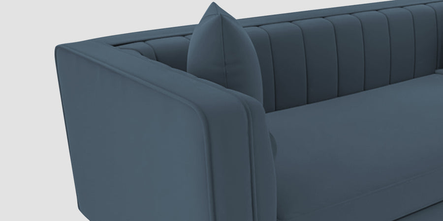Saban Velvet 3 Seater Sofa In Oxford Blue Colour - Febonic Living