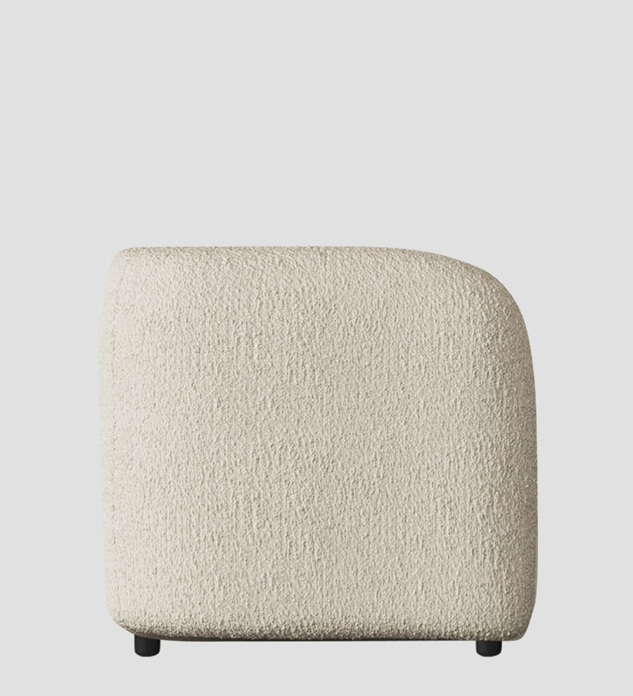 Corny Boucle Fabric 1 Seater Sofa In Shell White Colour - Febonic Living
