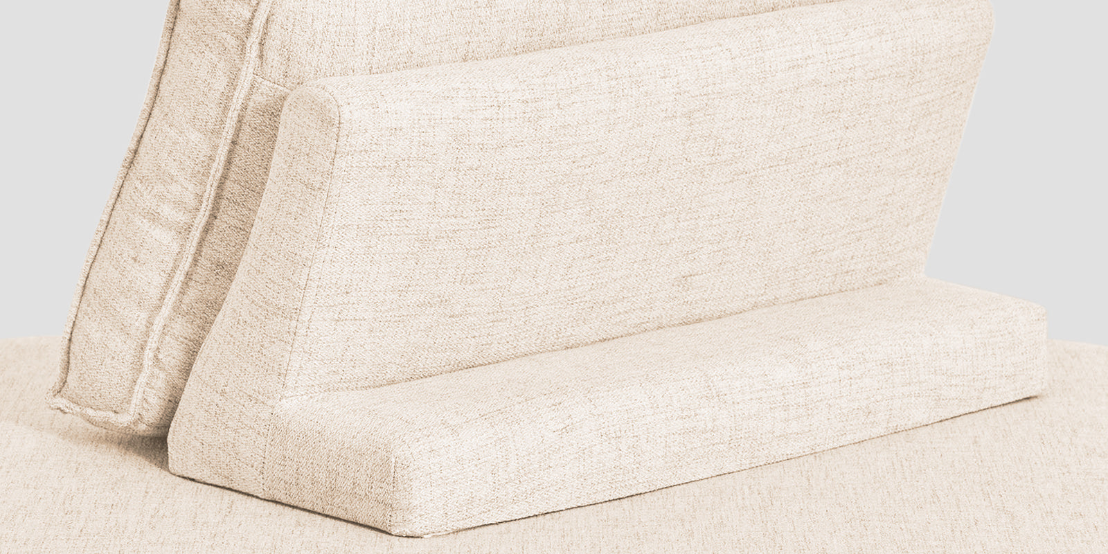Hiver Fabric Day Bed Sofa In Woom Beige Colour With Back Rest - Febonic Living