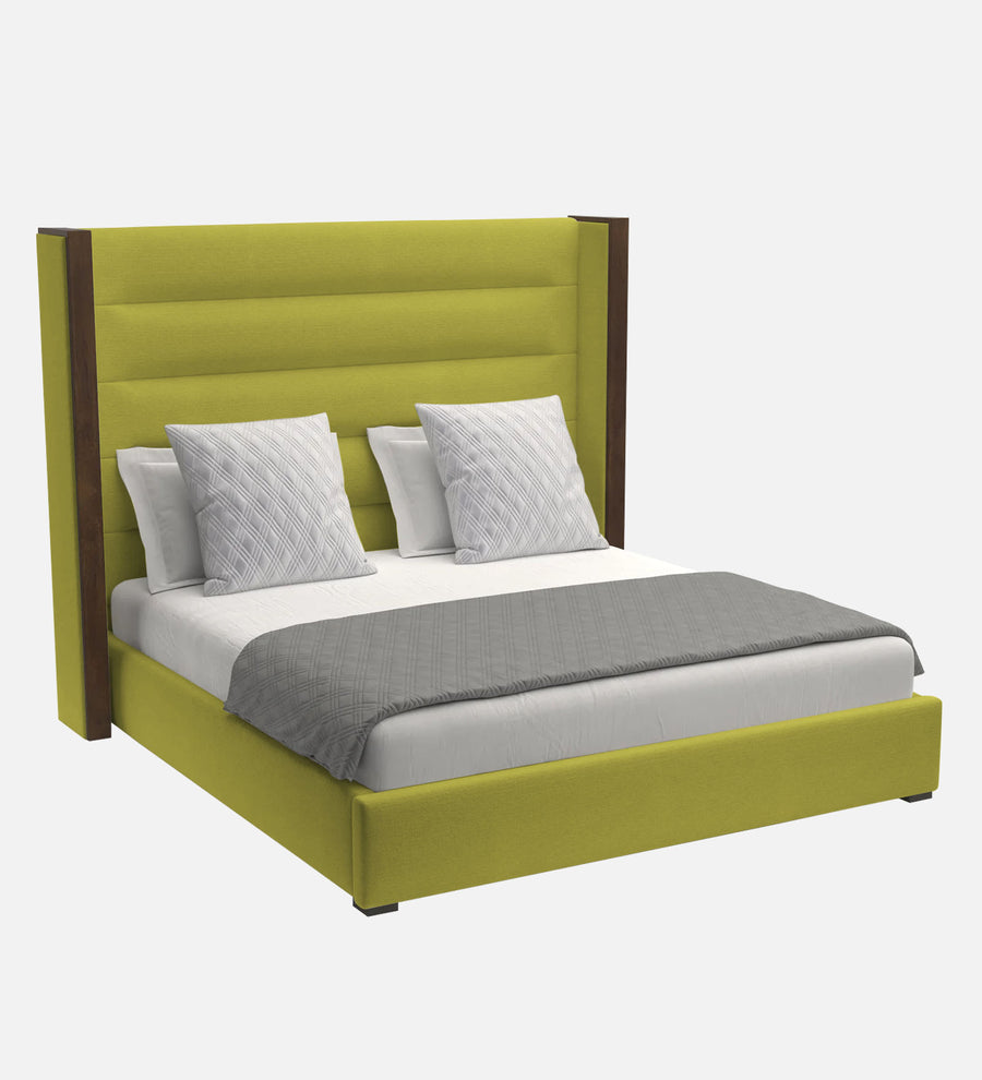 Sunny Fabric Upholstered Queen Size Bed In Parrot Green Colour - Febonic Living