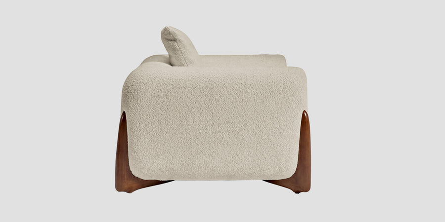 Boko Boucle 3 Seater Sofa In Shell White Colour - Febonic Living