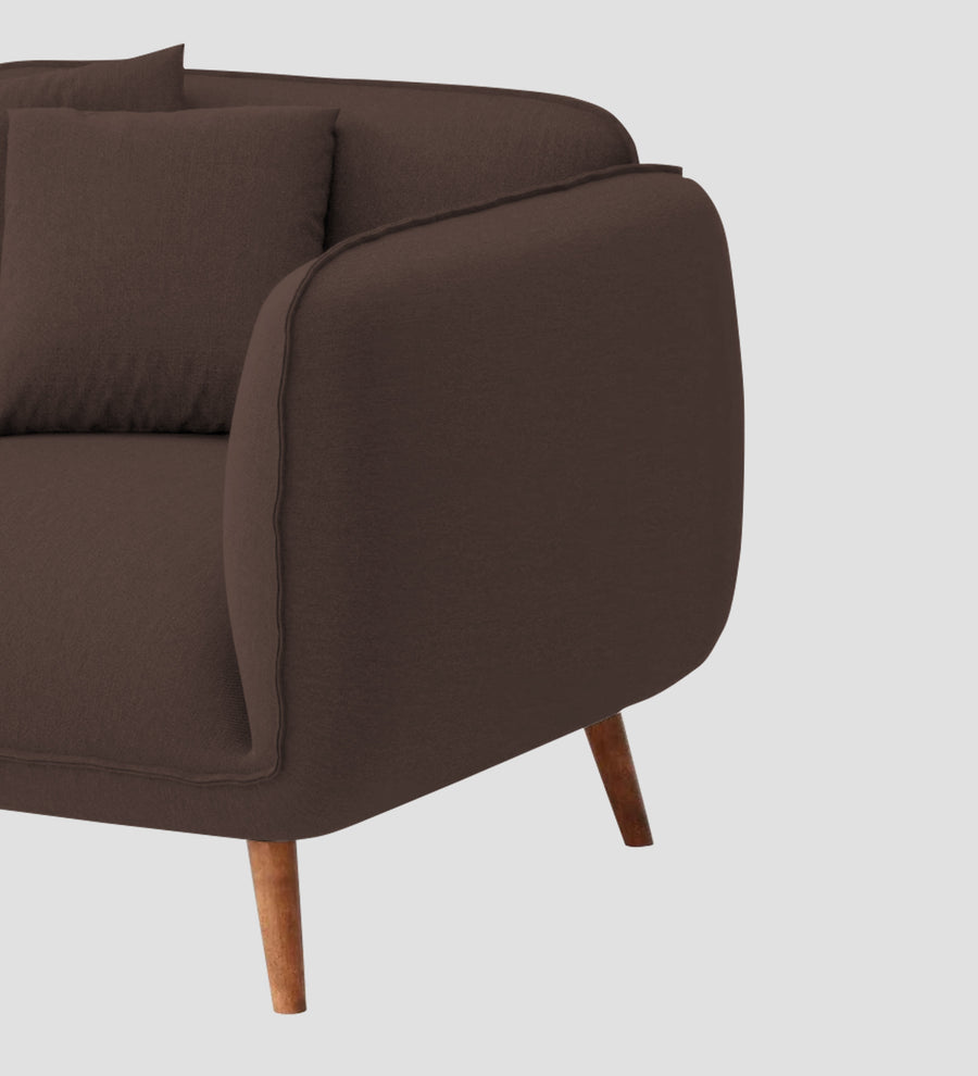 Zia Fabric 1 Seater Sofa In Caramel Brown Colour - Febonic Living