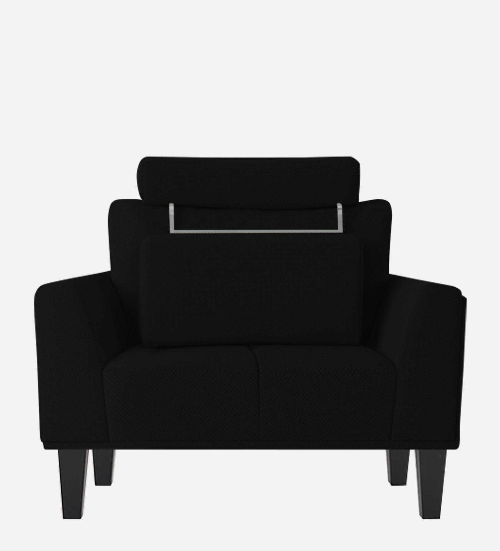 Como Fabric 1 Seater Sofa in Zed Black Colour