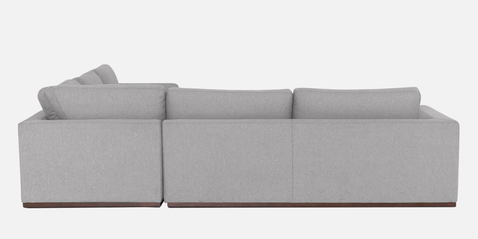 Freedom Velvet 6 Seater LHS Sectional Sofa In light grey Colour With Ottoman