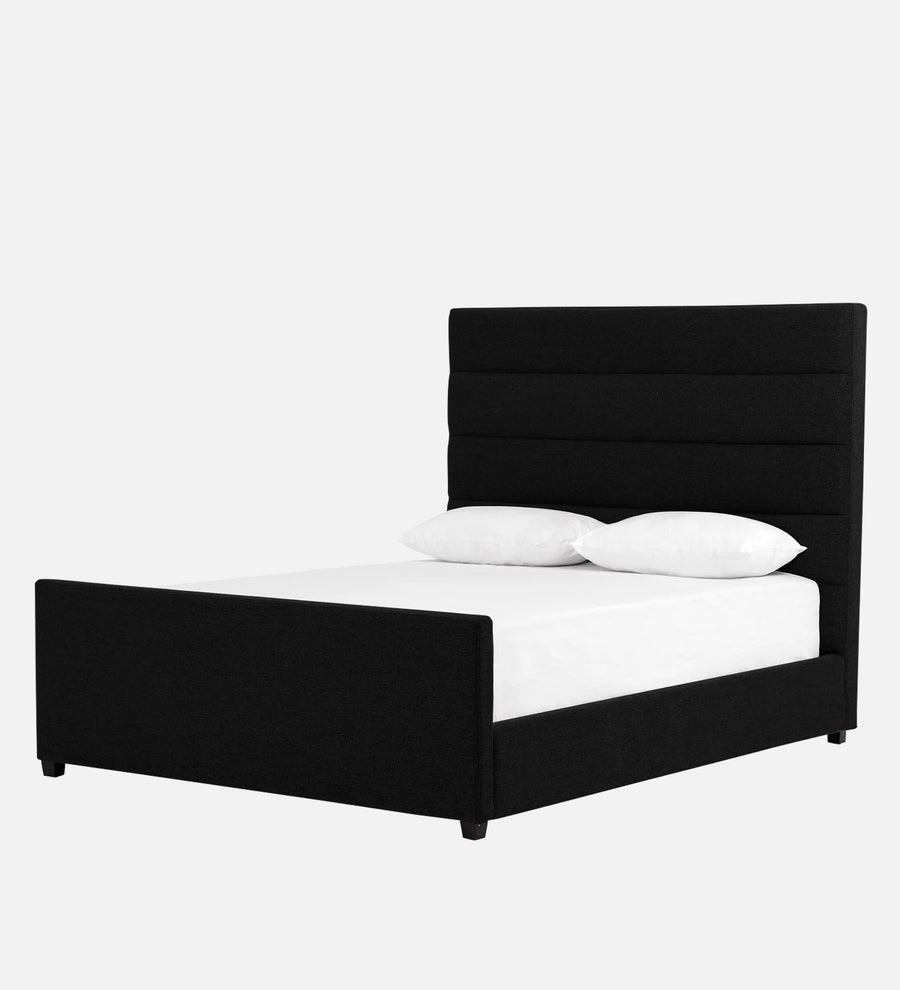 Pollen Fabric Upholstered Queen Size Bed In Zed Black Colour - Febonic Living