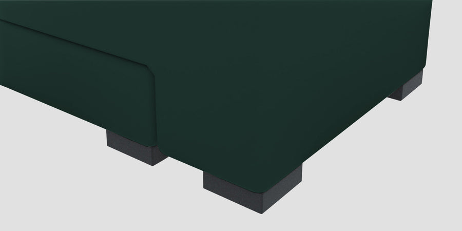 Corby Velvet Rhs 6 Seater Convertible Sofa Cum Bed In Forest Green Colour - Febonic Living