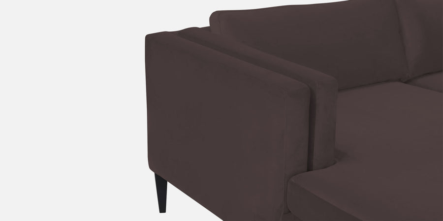 Jasper Velvet Lhs Sectional Sofa 3 Lounger In Mocha Brown Colour - Febonic Living