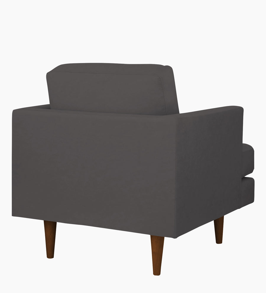 Motra Velvet 1 Seater Sofa In Davy Grey Colour - Febonic Living