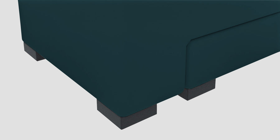 Corby Velvet Lhs 6 Seater Convertible Sofa Cum Bed In Arabian Green Colour - Febonic Living