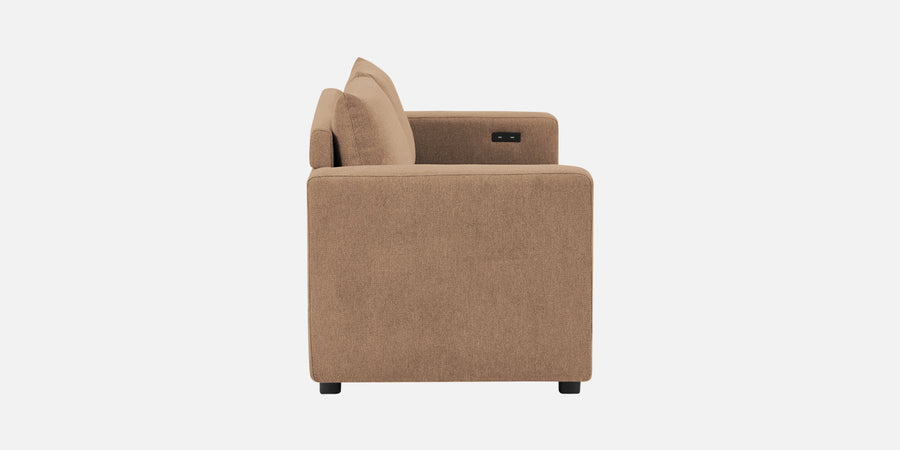 Roman Fabric 3 Seater Foldable Sofa Cum Bed In Cookie Beige Colour With Usb Port - Febonic Living