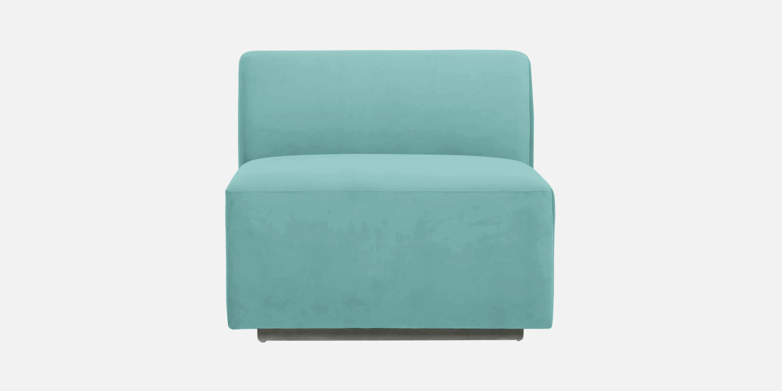 Bufa Velvet RHS Sectional Sofa In Aqua Blue Colour With Ottoman