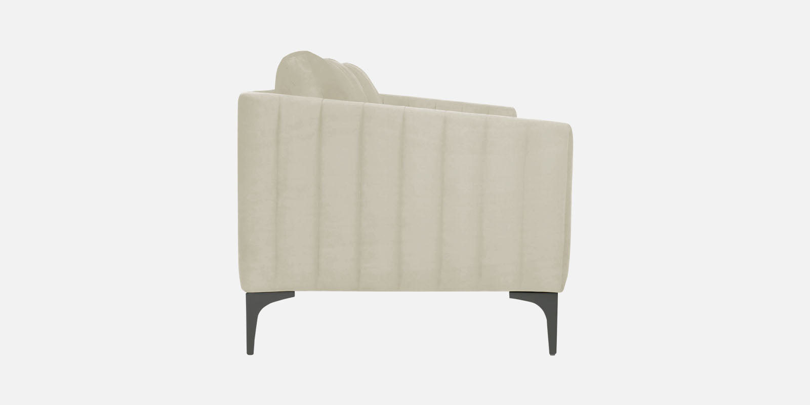 Haru Velvet 3 Seater Sofa in Warm White Colour